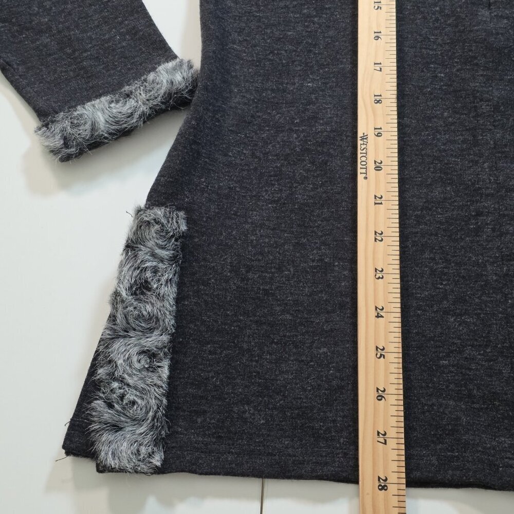 Manie Collection Paris Sweater Womens M Gray LS Cotton Blend Retro France Made - Picture 9 of 16